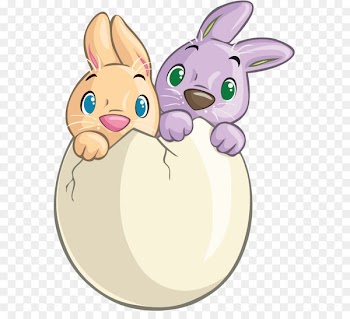 Easter Bunny Rabbit Easter egg Clip art - Two Cute Bunnies in Egg Clipart 