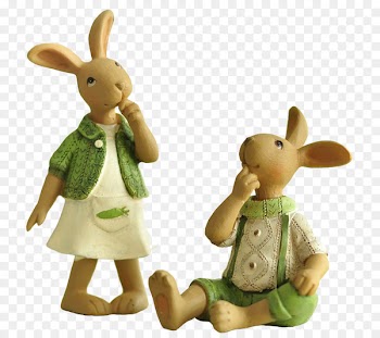 Easter Bunny Rabbit Figurine Ornament Gift - Bucolic rabbit ornaments standing 