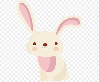 Easter Bunny Rabbit Hare Cartoon Illustration - Little pink bunny 
