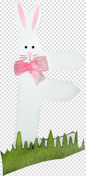 Easter Bunny Rabbit Hare White, Grass white wooden rabbit transparent background PNG clipart