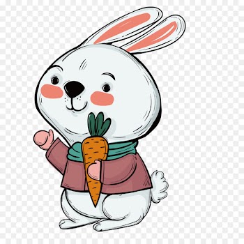 Easter Bunny Rabbit Illustration - Vector carrot 