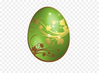 Easter Bunny Red Easter egg Clip art - Large Green Easter Egg With Gold Ornaments 