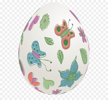 Easter Bunny Red Easter egg - Easter Egg with Butterflies PNG Clipart Picture 