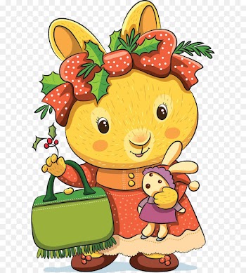 Easter Bunny Santa Claus Rabbit Christmas - Rabbit mother with bunny 