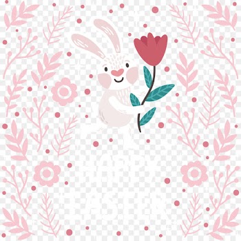 Easter Bunny Watercolour Flowers Watercolor: Flowers Illustration - Watercolor Rabbit Vector 