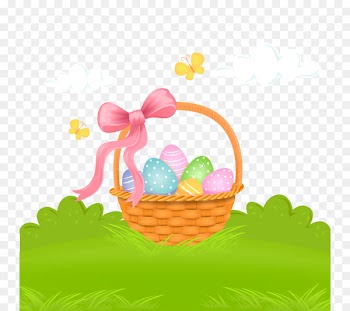 Easter Bunny Wedding invitation Easter basket - Vector Easter 