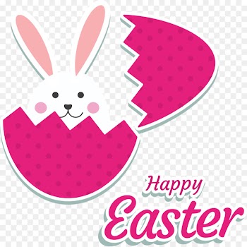 Easter Bunny White Rabbit - Vector hand painted broken shell out of the little rabbit 