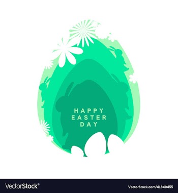 easter card postcard with rabbit egg flowers