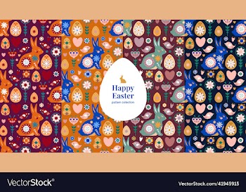 easter card postcard with rabbit egg flowers