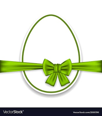  					Easter celebration egg wrapping green bow vector image														