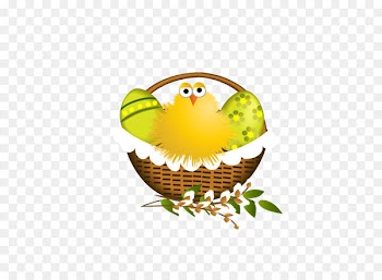 Easter Clip art - Easter Basket with Chicken 