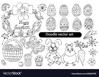 easter clipartdoodle set