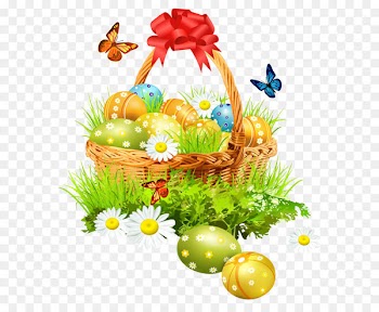 Easter Computer file - Easter Basket with Eggsand Butterflies PNG Clipart Picture 