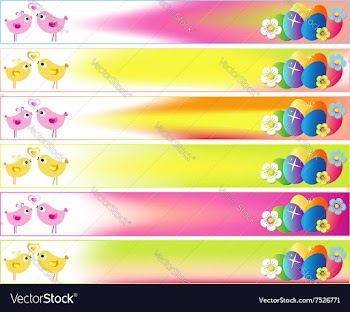 Easter Day Banner Set Skyscraper with Stars vector image