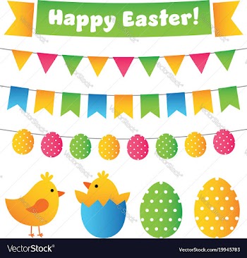  					Easter design elements set vector image														