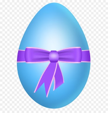 Easter egg Blue Clip art - Easter Blue Egg with Purple Bow PNG Clipart Picture 