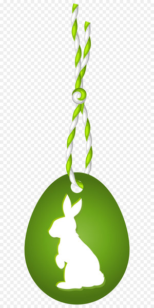 Easter egg Clip art - Green Easter Hanging Egg with Bunny PNG Clip Art Image 