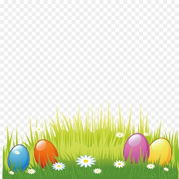 Easter Egg - Color Egg Green Grass Easter Vector 