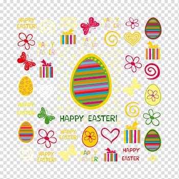 Easter egg , Easter eggs with ribbons transparent background PNG clipart