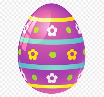 Easter Egg Food - Purple Easter Egg with Flowers PNG Picture 