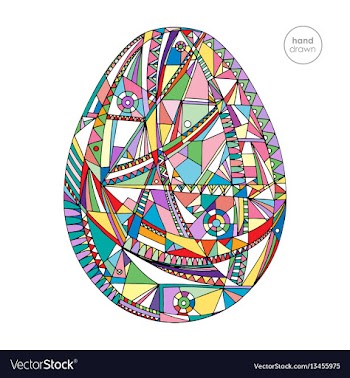 Easter egg hand drawn background vector image