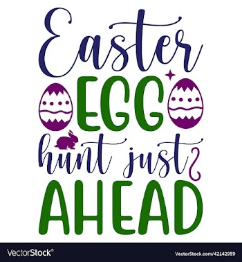 easter egg hunt just ahead slihouette