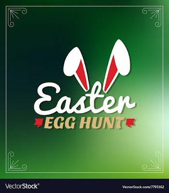  					Easter Egg Hunt Lettering Greeting Card vector image														