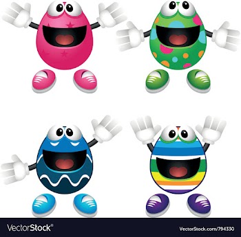 Easter egg mascots vector image
