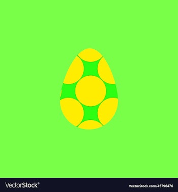 easter egg on the green background