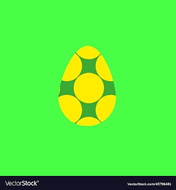 easter egg on the green background
