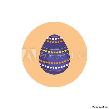 easter egg painted dotted block style