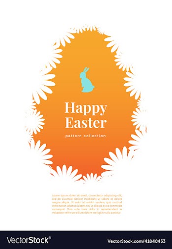 easter egg silhouette postcard card rabbit flowers