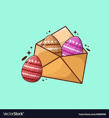 easter egg with envelope mail design