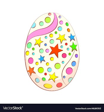 easter egg with stars and circles