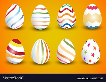 Easter eggs collection on a white vector image