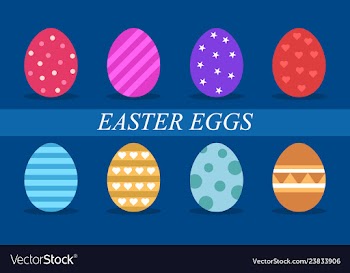 Easter eggs flat style icons vector image