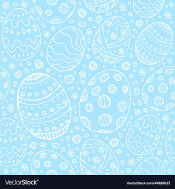 easter eggs on a blue background