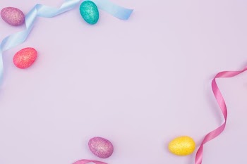Easter Eggs On Lavender