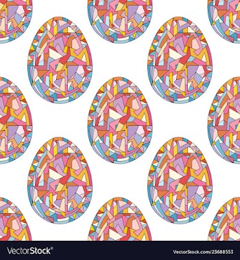 Easter eggs seamless pattern hand drawn abstract vector image
