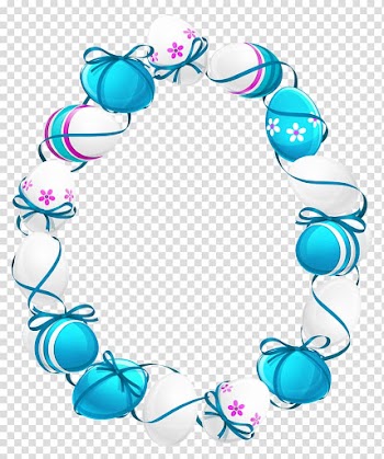 Easter eggs wreath, Easter Bunny Easter egg frame Craft, Easter Egg Oval Frame transparent background PNG clipart