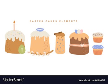 easter elements cake egg willow