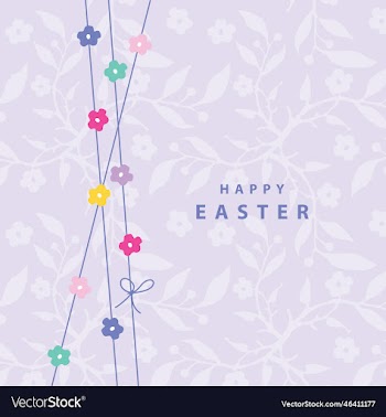 easter floral card - greeting card with colorful