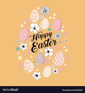 easter floral eggs post card template