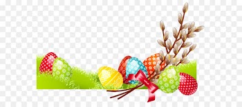 Easter Happiness Greeting Wish - Easter Deco with Eggs PNG Clipart Picture 