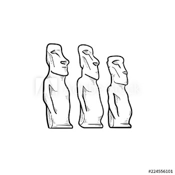 Easter island statues hand drawn outline doodle icon