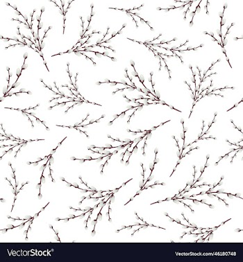 easter pussy willows branches background