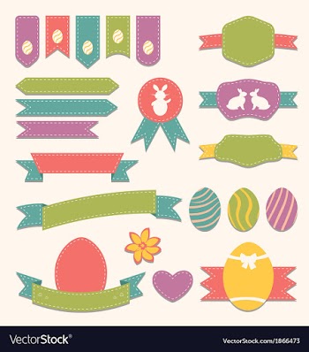  					Easter scrapbook set - labels ribbons and other vector&nbsp;image														