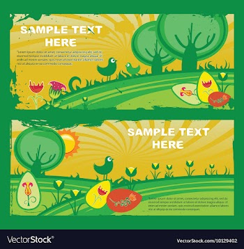 Easter web banners vector image