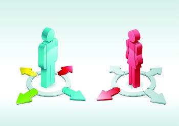 Easy editable 3d vector man and woman