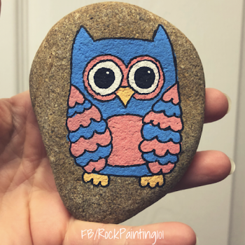 Easy owl painting that will inspire amazing rocks - Rock Painting 101